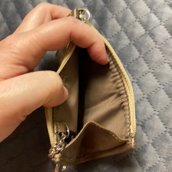 Coach brown/tan canvas Art Deco print card case - Picture 4 of 4